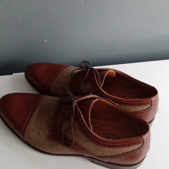 Flag Ltd Nappa Glove Mens Brown Leather Textile Cap Toe Brogue Oxford Shoes 10.5 main image 7
